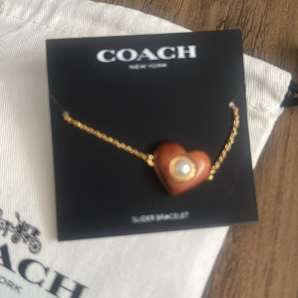Coach Jewelry - Coach Wood Heart Slider Bracelet